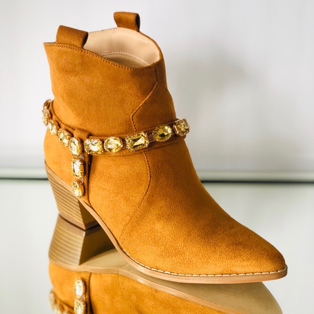 Cowgirl Jewel Strap Ankle Boots